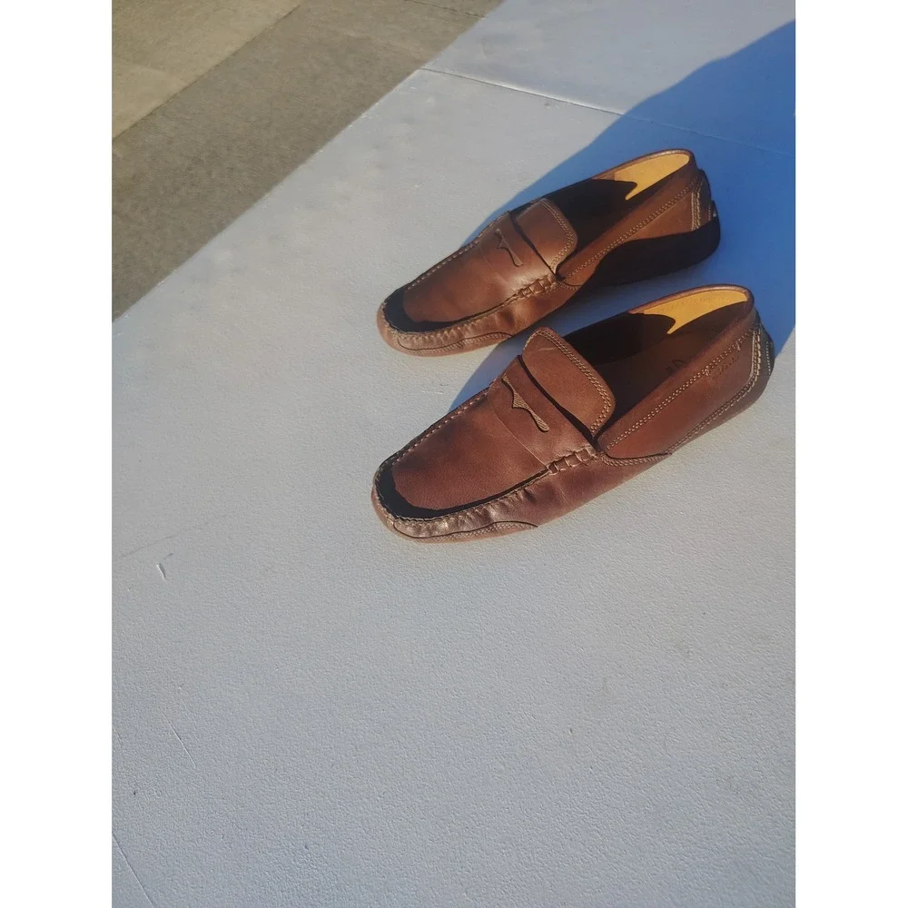 Clarks Collection Mens Brown Leather Penny Loafers Driving Mocs‎ Size 9.5 M